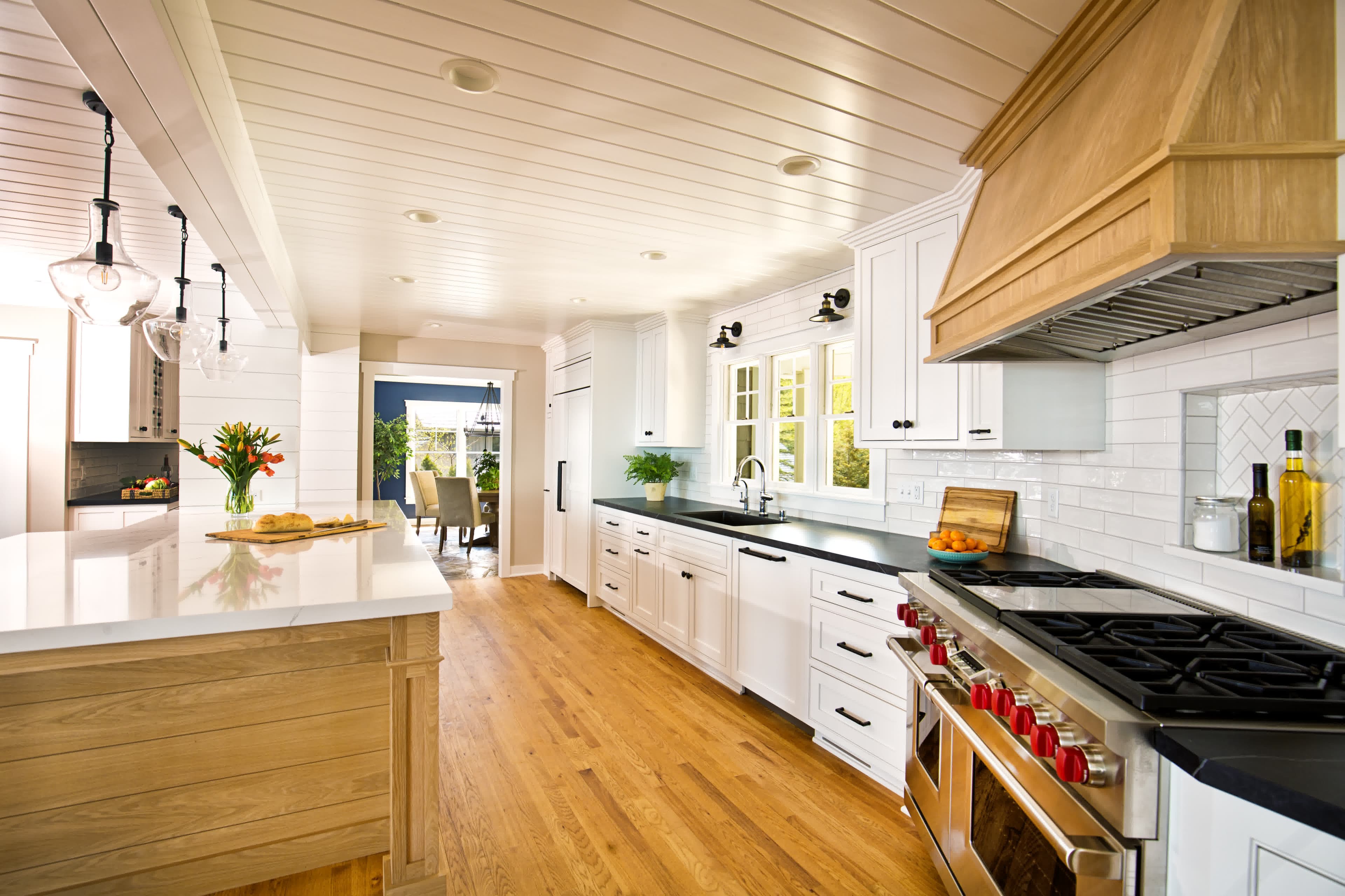A spacious farmhouse kitchen funded by a home equity line of credit