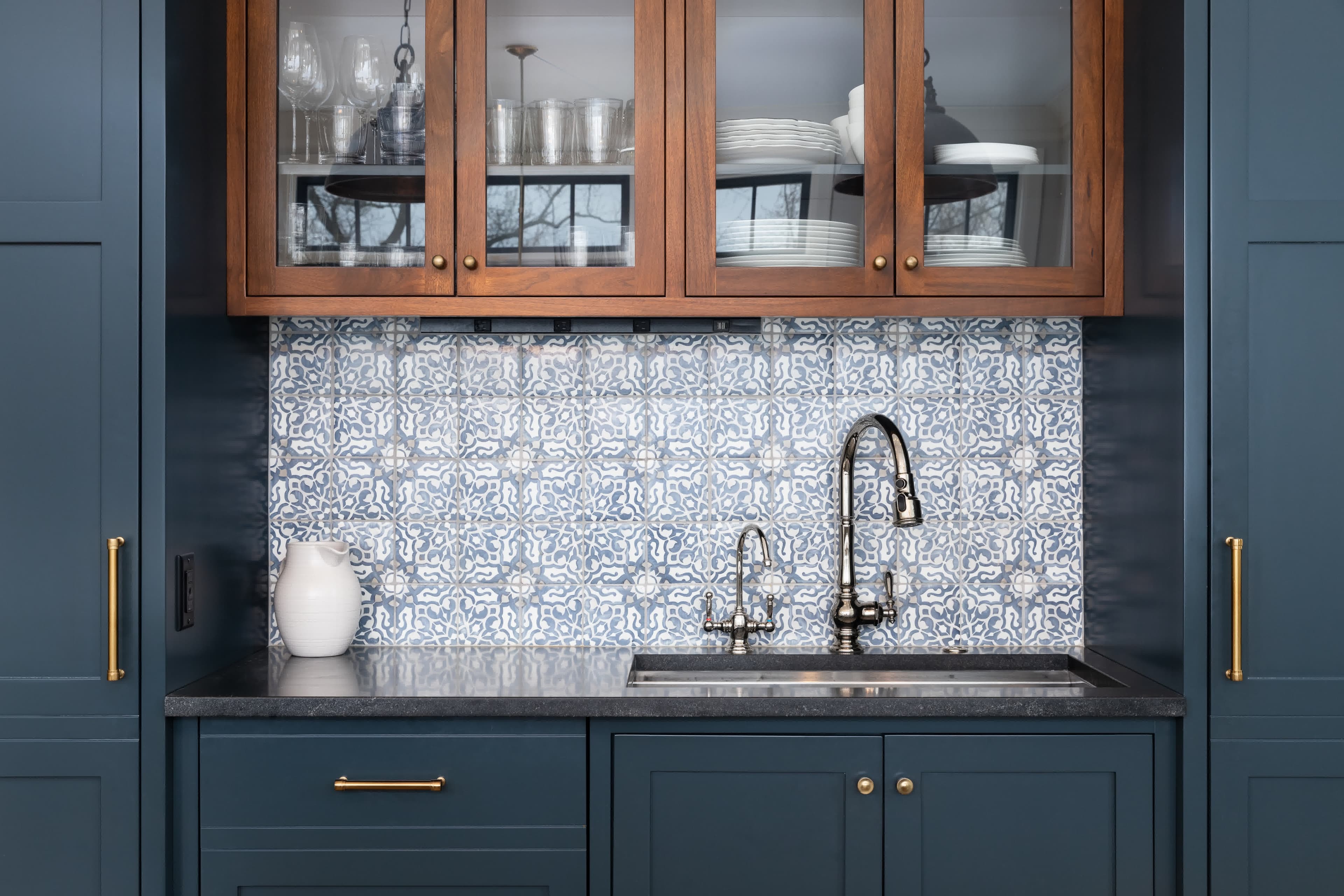 A custom home wet bar, comparing a HELOC versus a cash-out refinance for home improvements