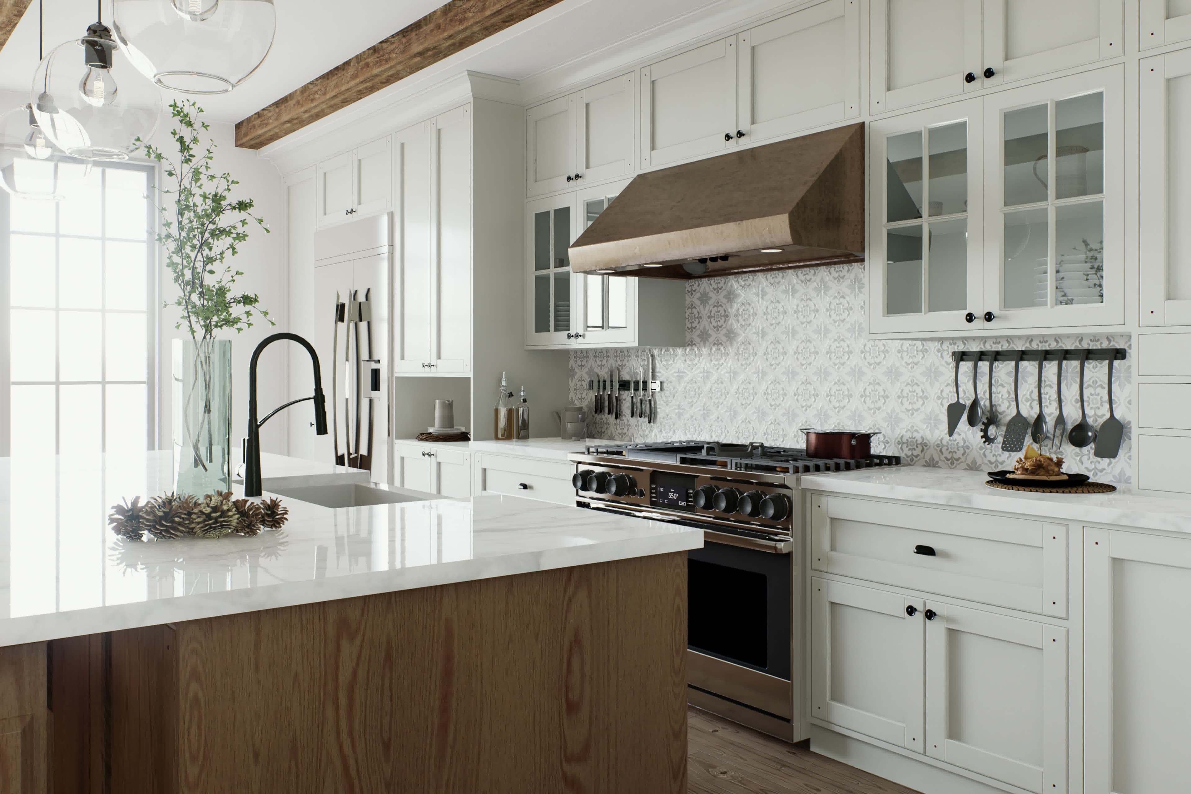 A bright farmhouse kitchen representing today's HELOC rates